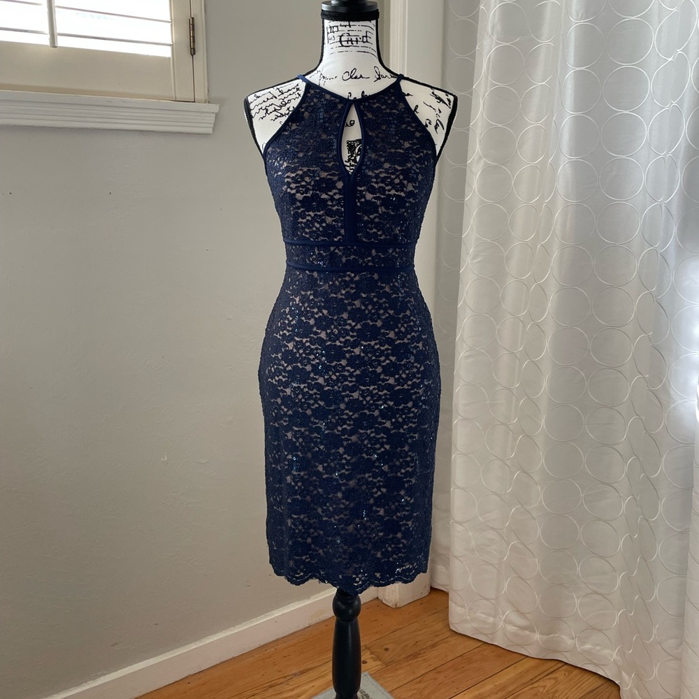 Blue Lace Cocktail Dress